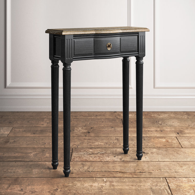 Cholet 24 Solid Wood Console Table Kelly Clarkson Home Table Base Color Black